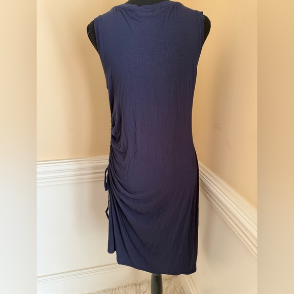 Athleta Blue Side gather T shirt‎ Dress sz Medium - Picture 4 of 9
